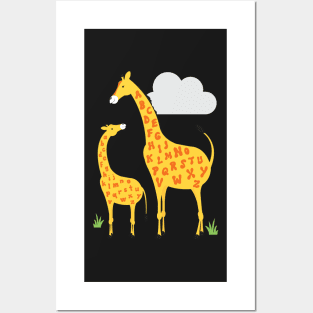 giraffe alphabet Posters and Art